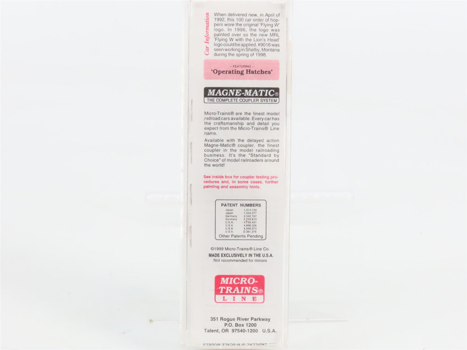 N Scale Micro-Trains MTL 92110 MRL Montana Rail Link 2-Bay Covered Hopper RTR