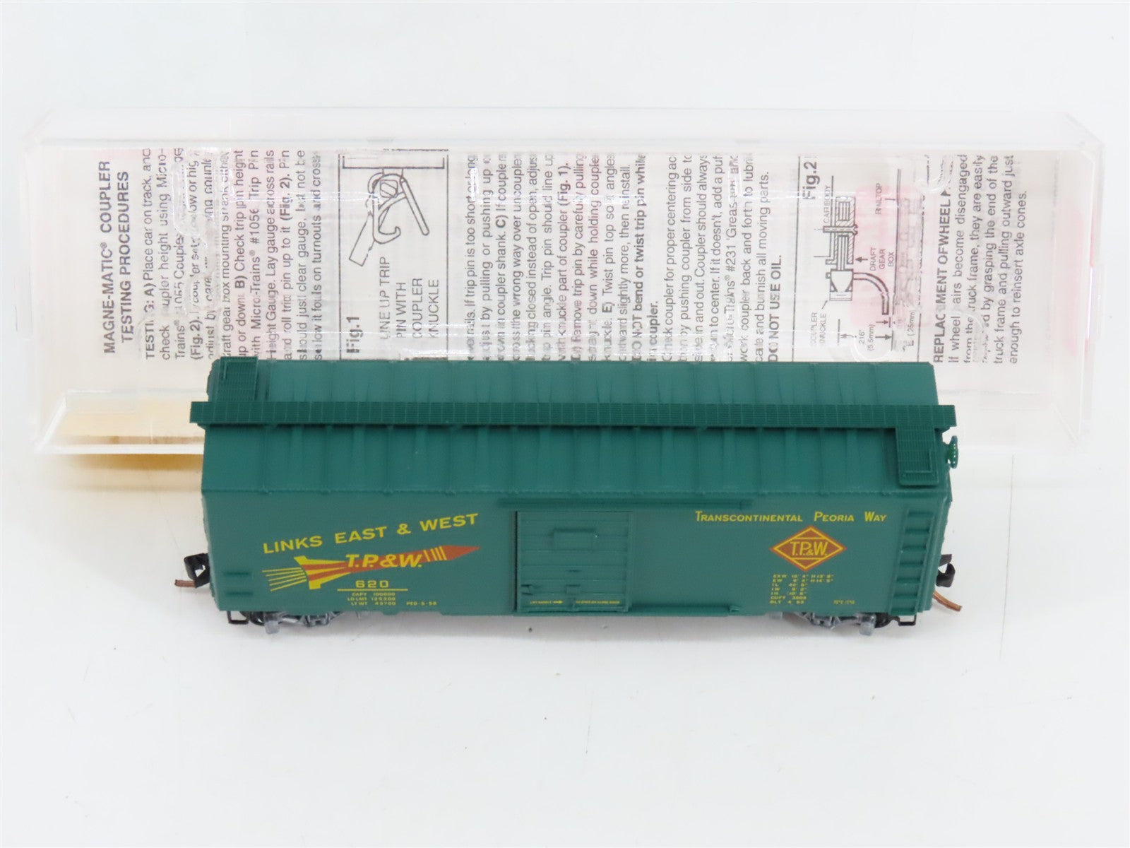 N Scale Micro-Trains MTL 20120 TP&W Toledo, Peoria & Western 40' Box Car 620 RTR