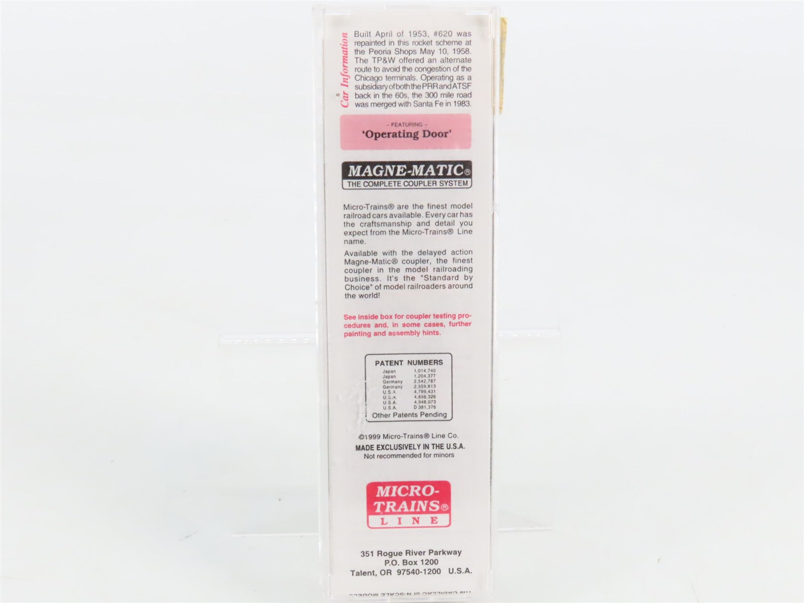 N Scale Micro-Trains MTL 20120 TP&W Toledo, Peoria & Western 40' Box Car 620 RTR