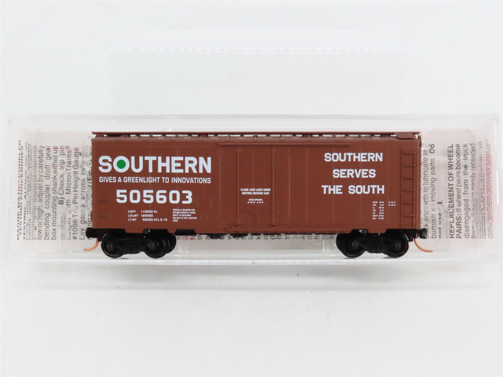 N Scale Micro-Trains MTL 21100 Southern Railway 40' Box Car 505603 RTR