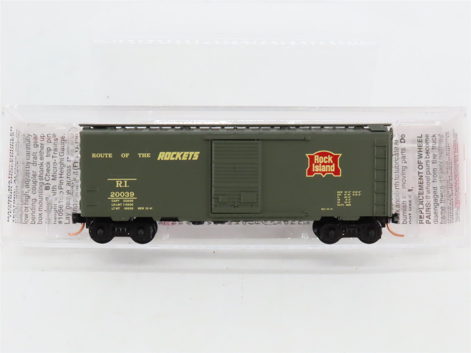 N Scale Micro-Trains MTL 20566 R.I. Rock Island 40' Box Car 20039 RTR