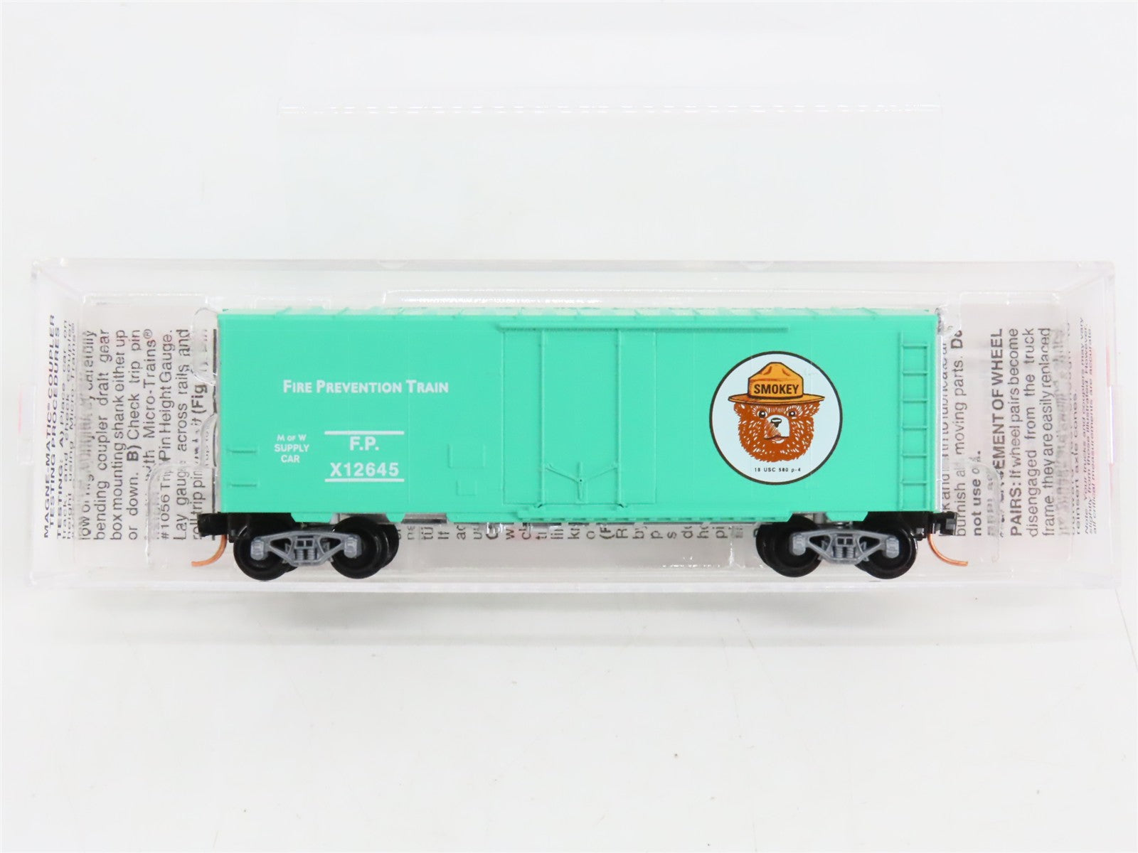 N Scale Micro-Trains MTL 74050 Fire Prevention Train 40' Plug Door Box Car RTR