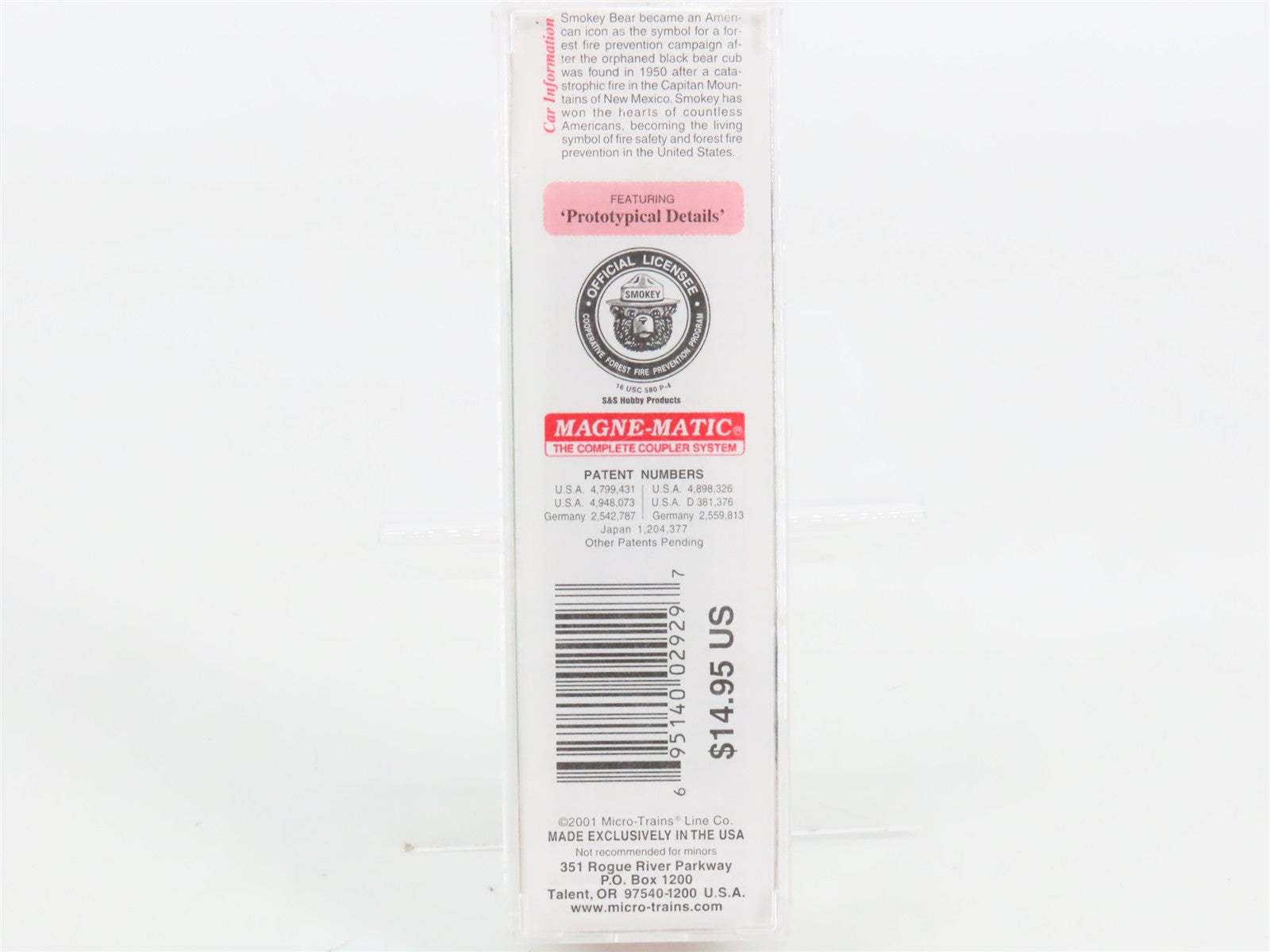 N Scale Micro-Trains MTL 74050 Fire Prevention Train 40' Plug Door Box Car RTR