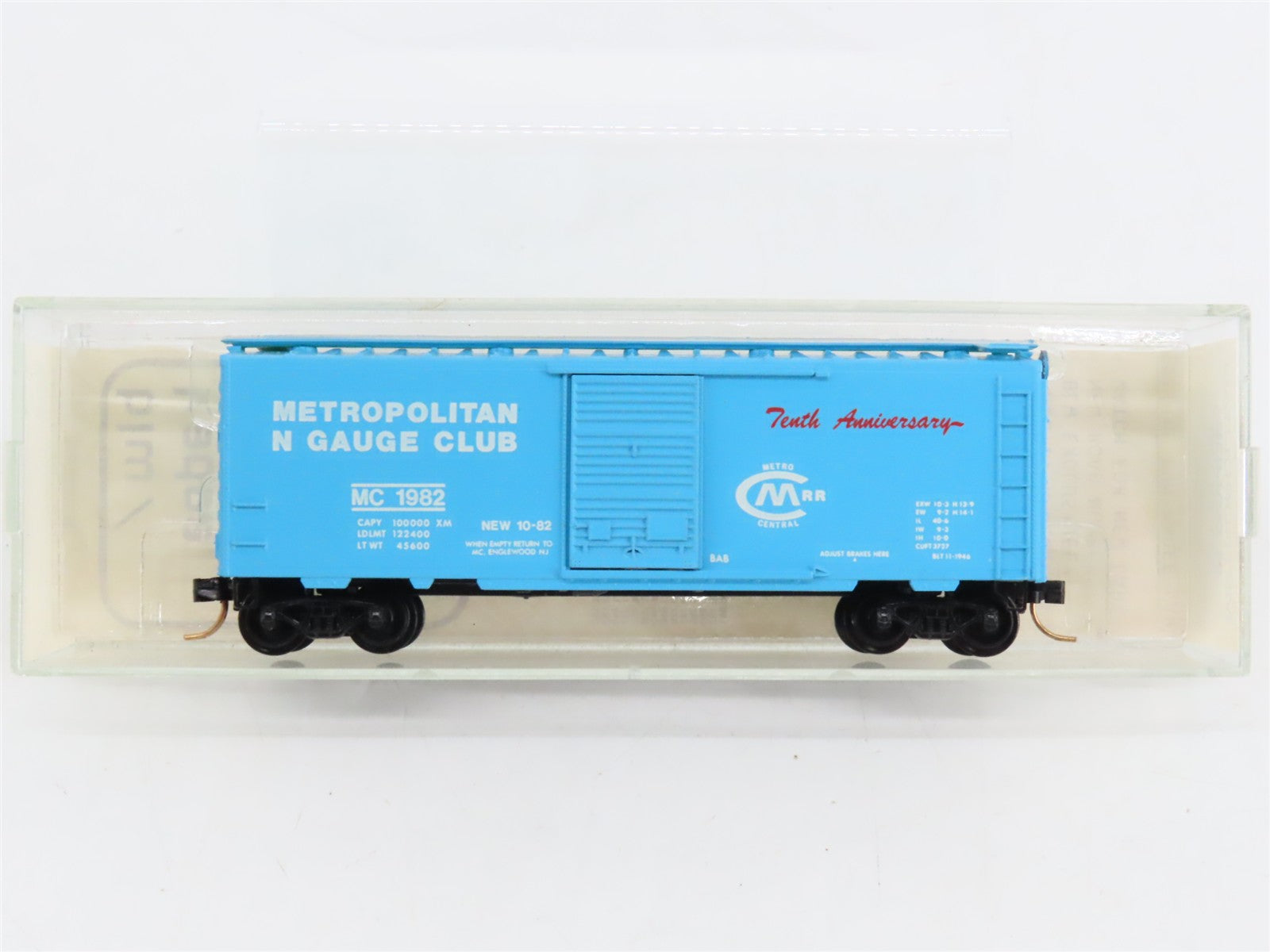 N Scale Micro-Trains MTL BLW-48 MC Metropolitan N Gauge Club 40' Box Car RTR