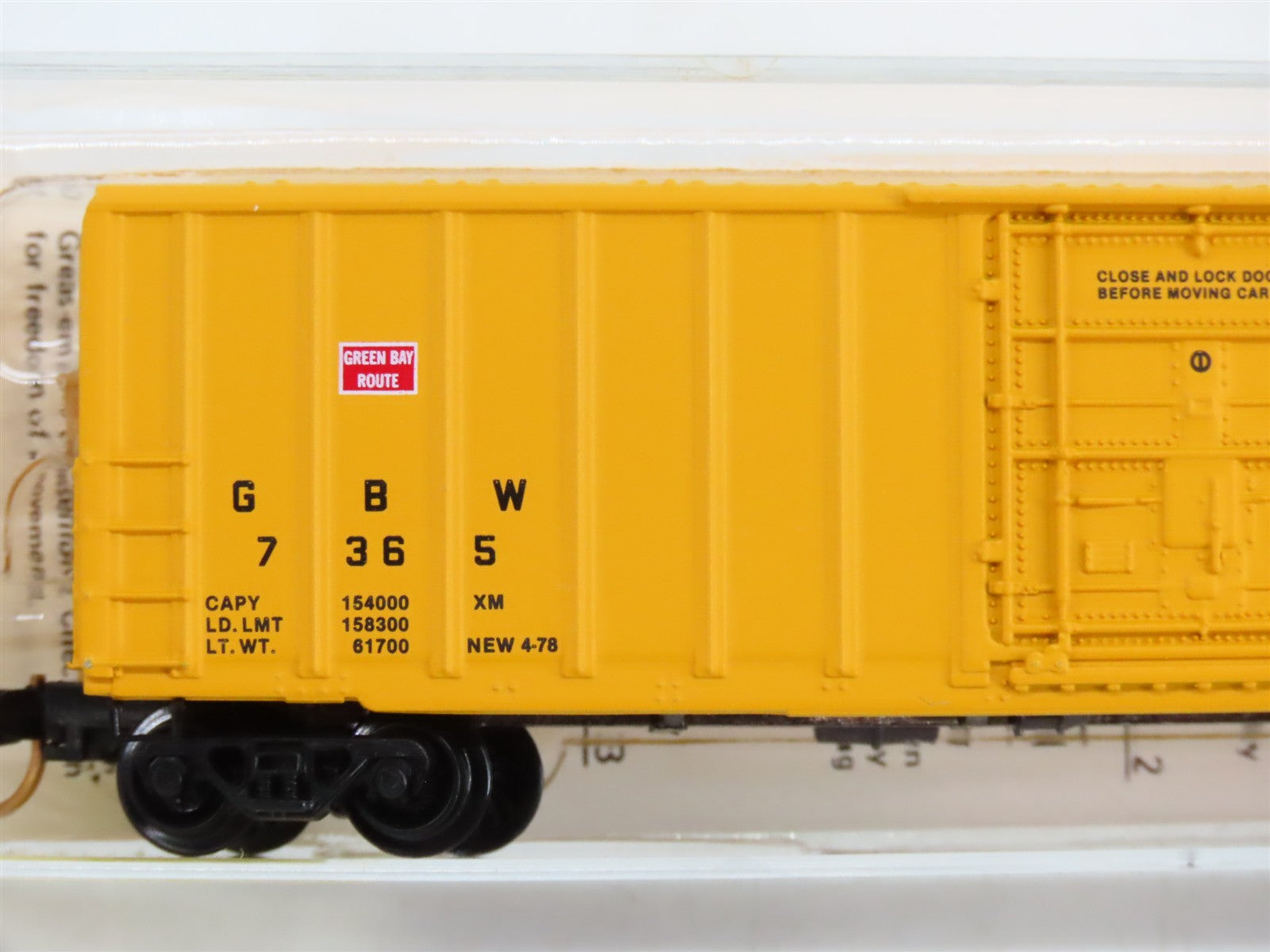 N Scale Micro-Trains MTL 27080 GBW Green Bay & Western 50' Box Car 7365 RTR
