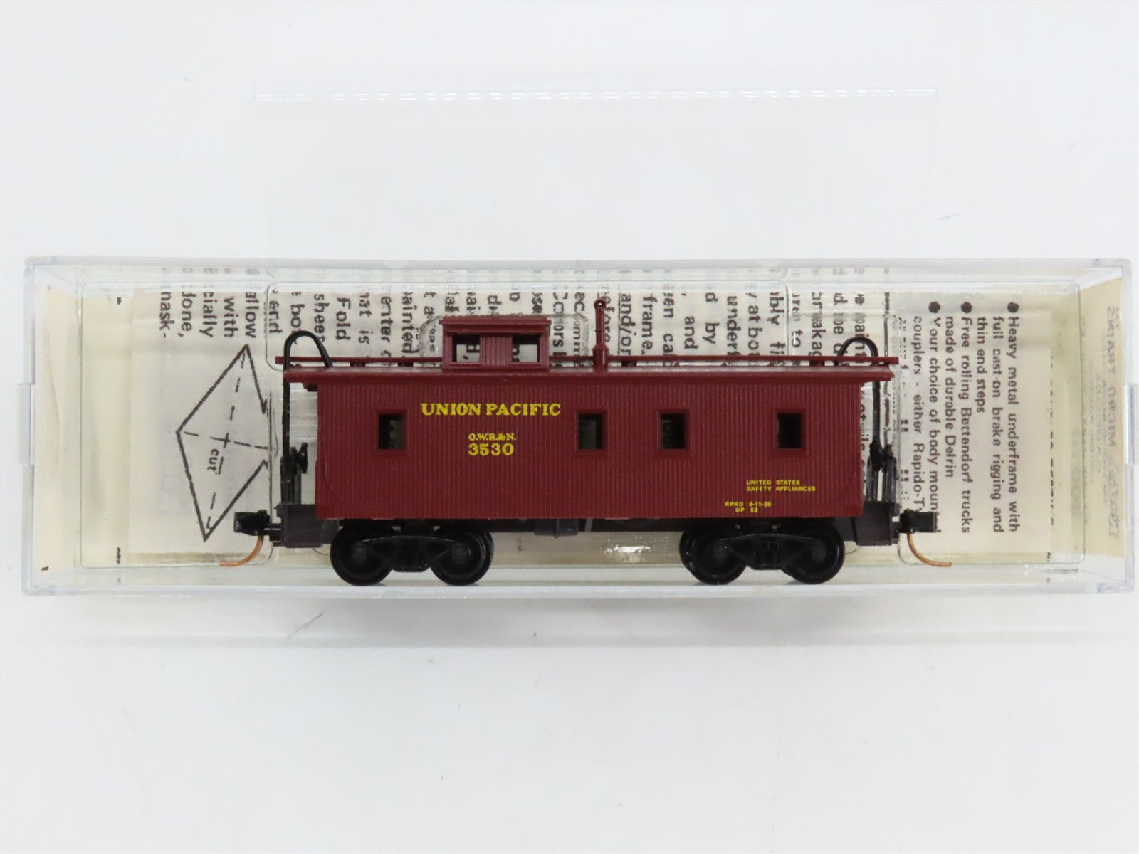 N Scale Micro-Trains MTL 50010 UP Union Pacific 34' Wood-Sheathed Caboose RTR