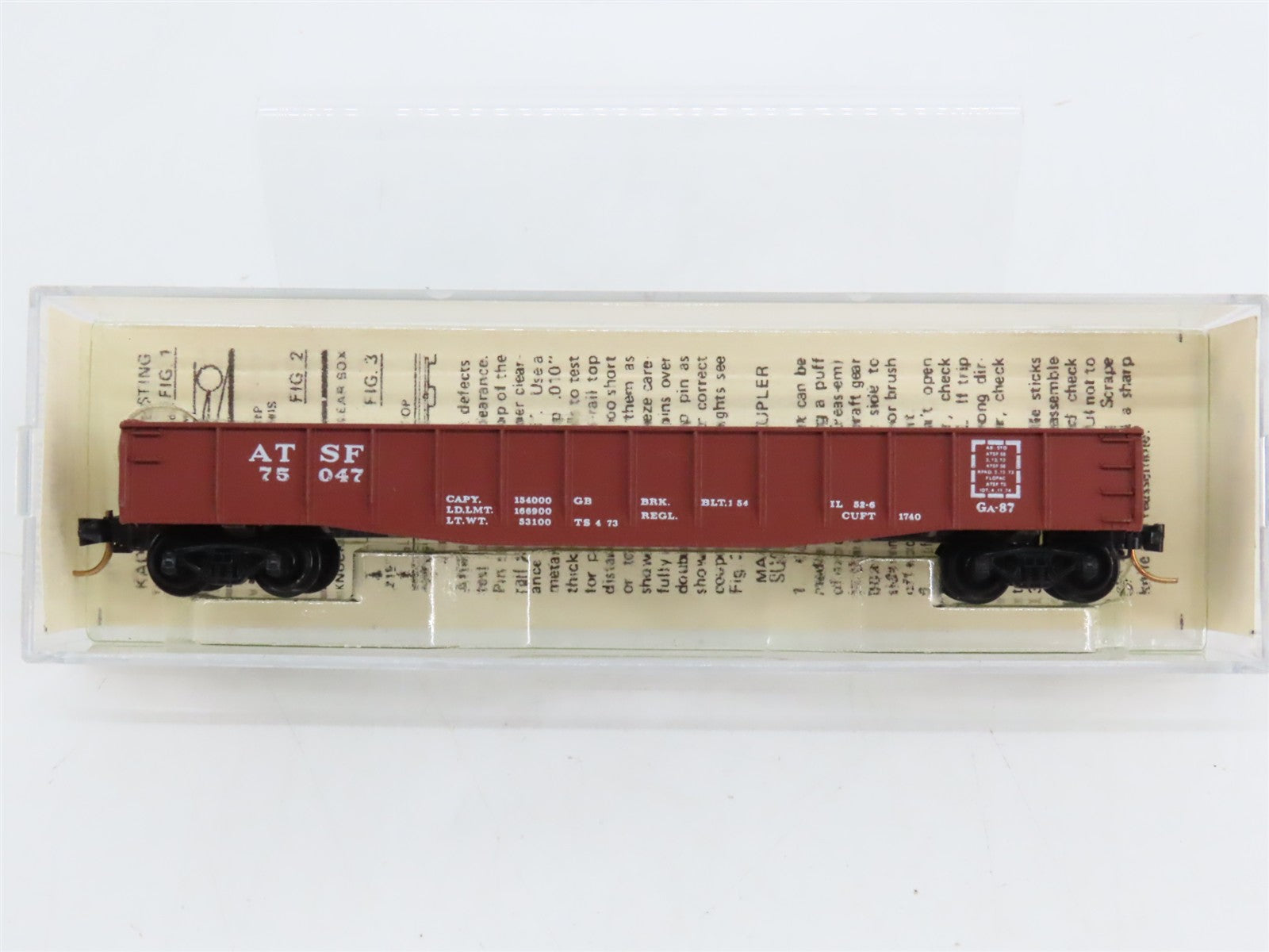 N Scale Micro-Trains MTL 46080 Santa Fe 50' Fishbelly Side Drop End Gondola RTR