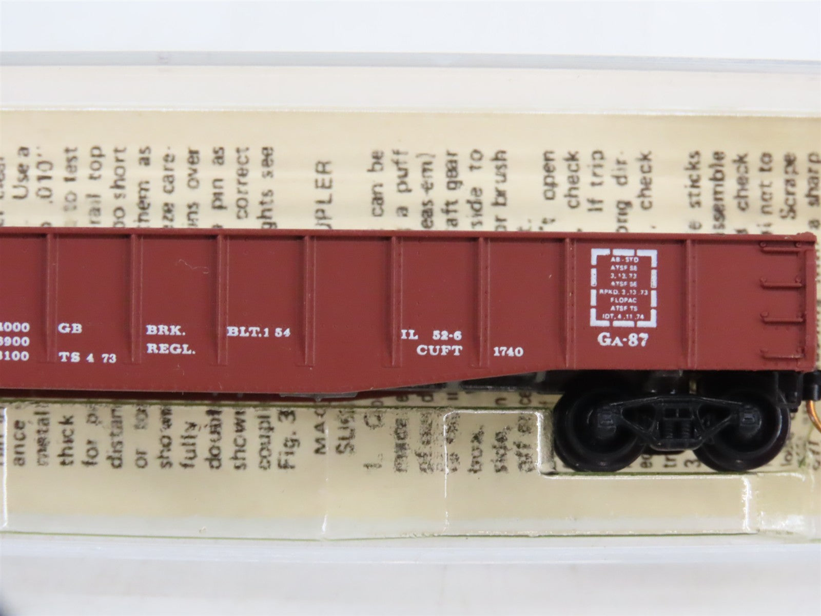 N Scale Micro-Trains MTL 46080 Santa Fe 50' Fishbelly Side Drop End Gondola RTR