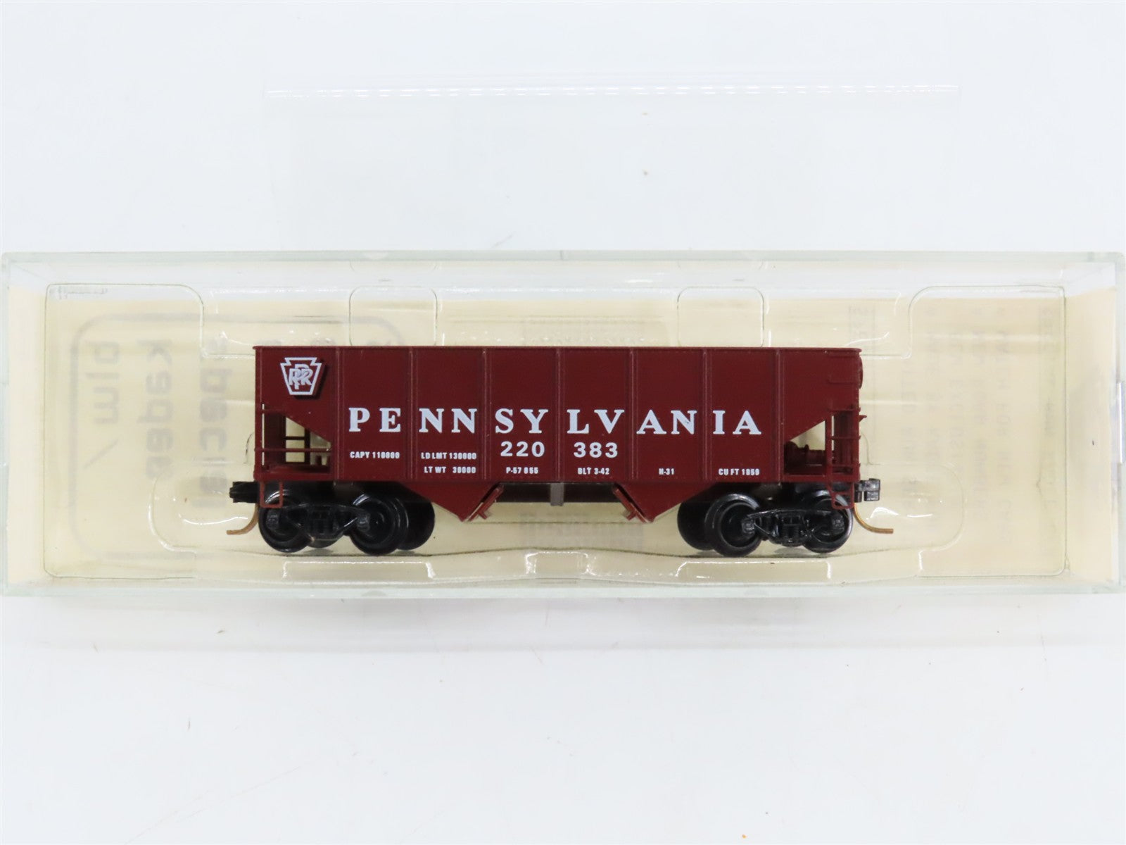 N Scale Micro-Trains MTL BLW-53 PRR Pennsylvania 33' 2-Bay Ribbed Hopper RTR