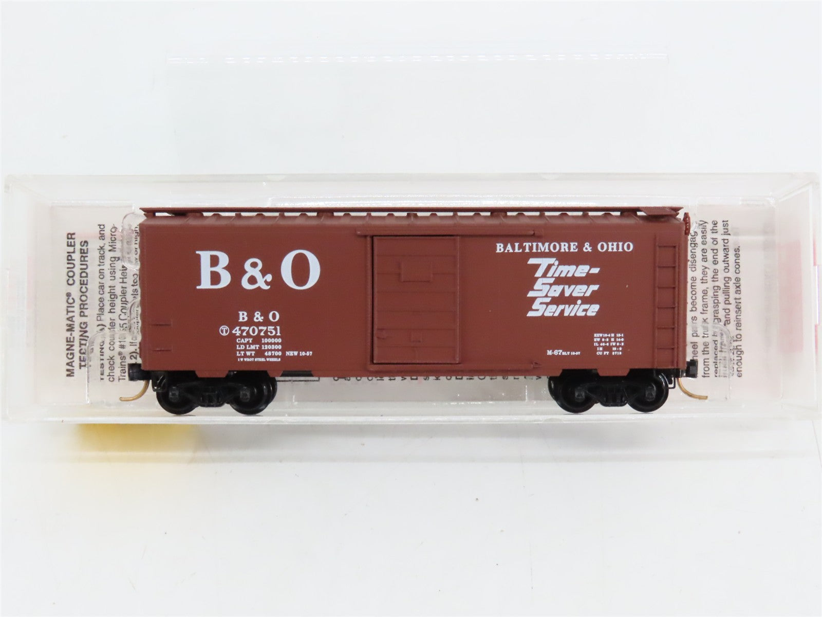 N Scale Micro-Trains MTL 20346/2 Baltimore & Ohio 40' Single Door Box Car RTR
