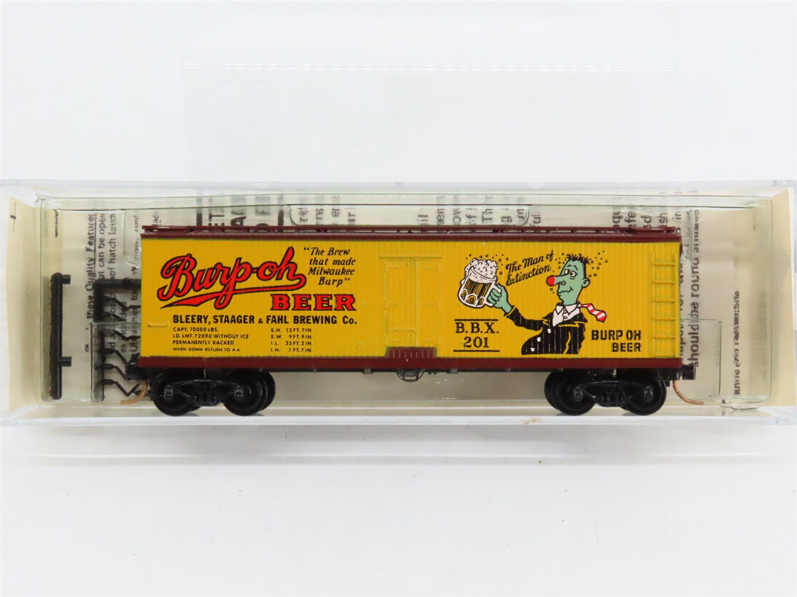 N Scale Micro-Trains MTL 47100 Bleery, Staager & Fahl Brewing Co. 40' Reefer RTR