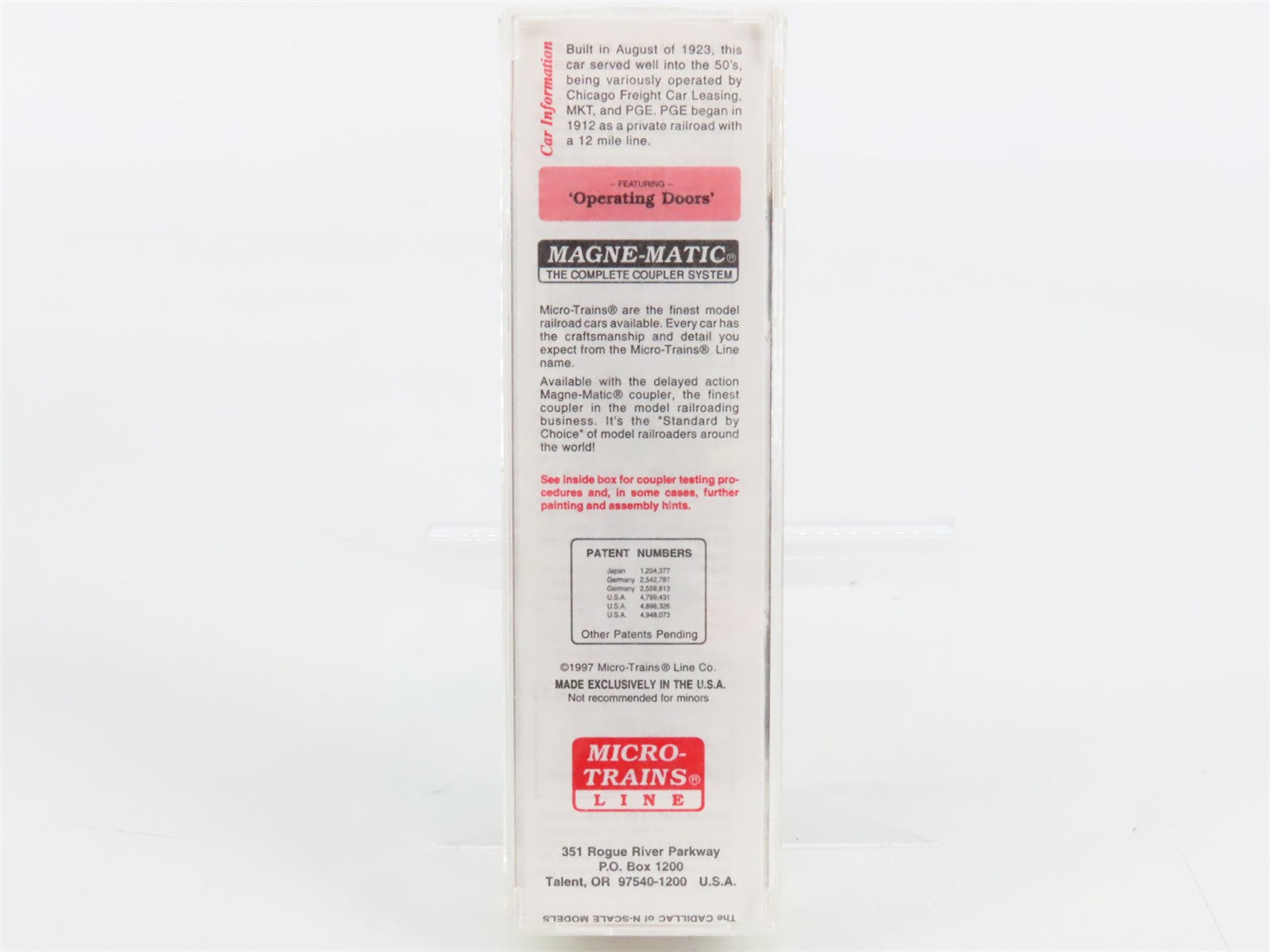 N Scale Micro-Trains MTL 29080 PGE Pacific Great Eastern 40' Box Car 4101 RTR