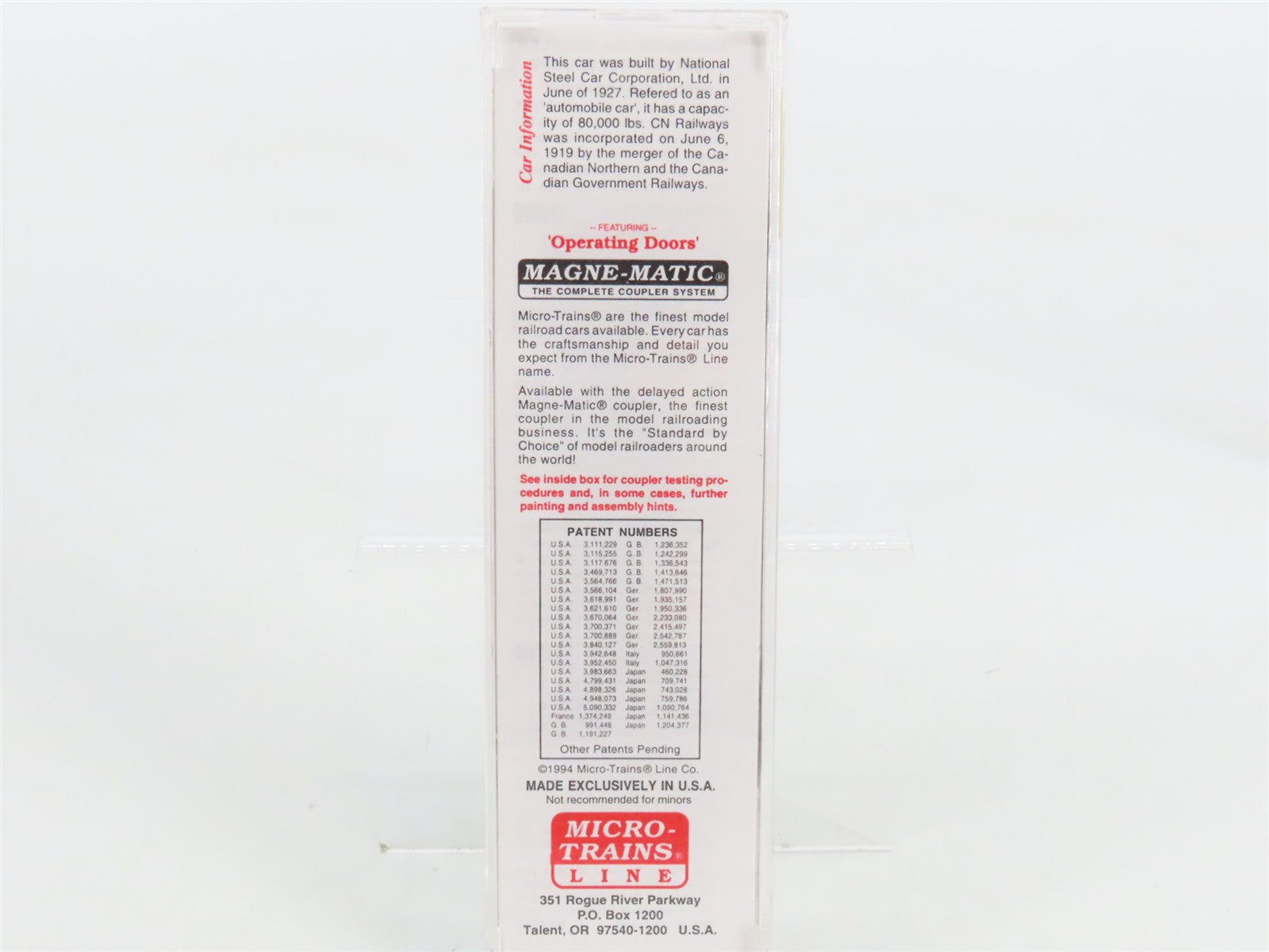 N Scale Micro-Trains MTL 29070 Canadian National 40' Outside Braced Box Car RTR