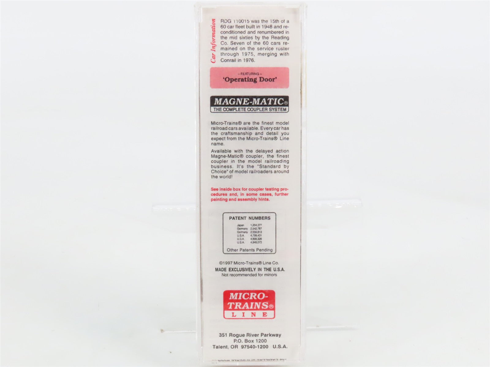 N Scale Micro-Trains MTL 20810 RDG Reading 40' Box Car 110015 RTR