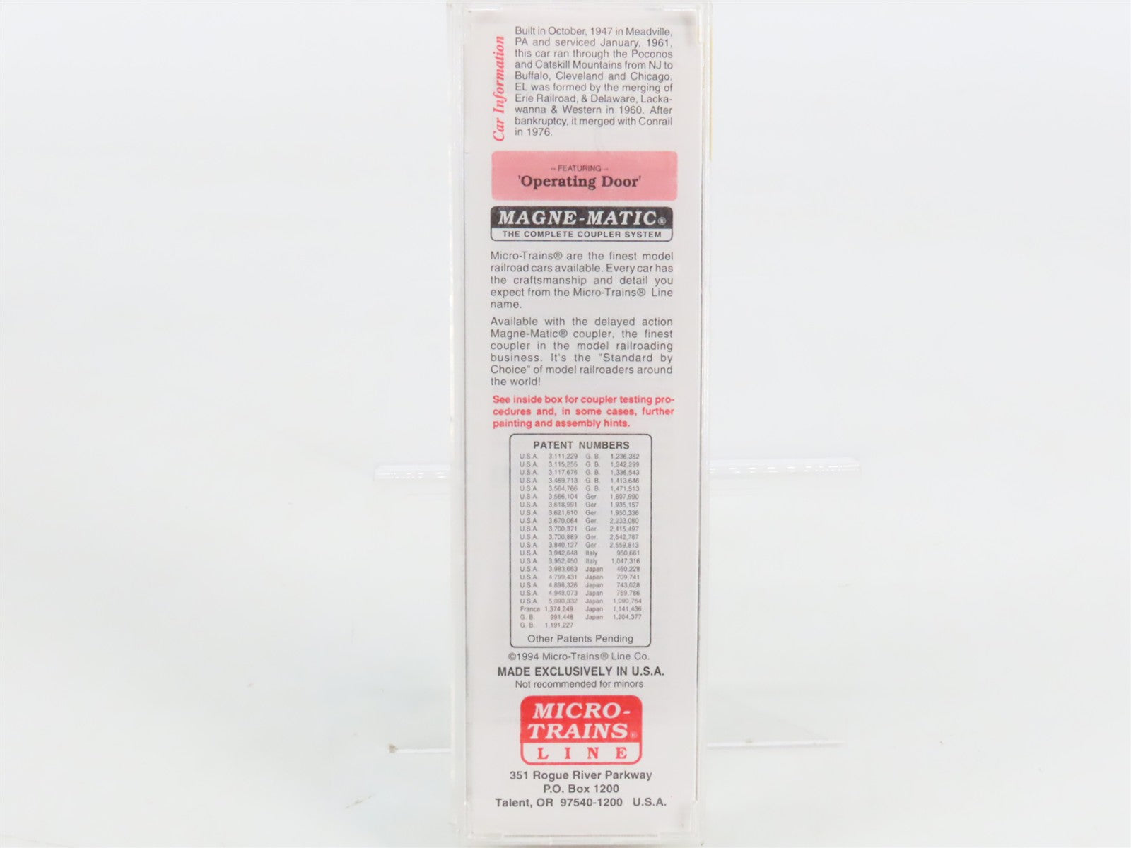 N Scale Micro-Trains MTL 20360 EL Erie Lackawanna Box Car 74632 RTR