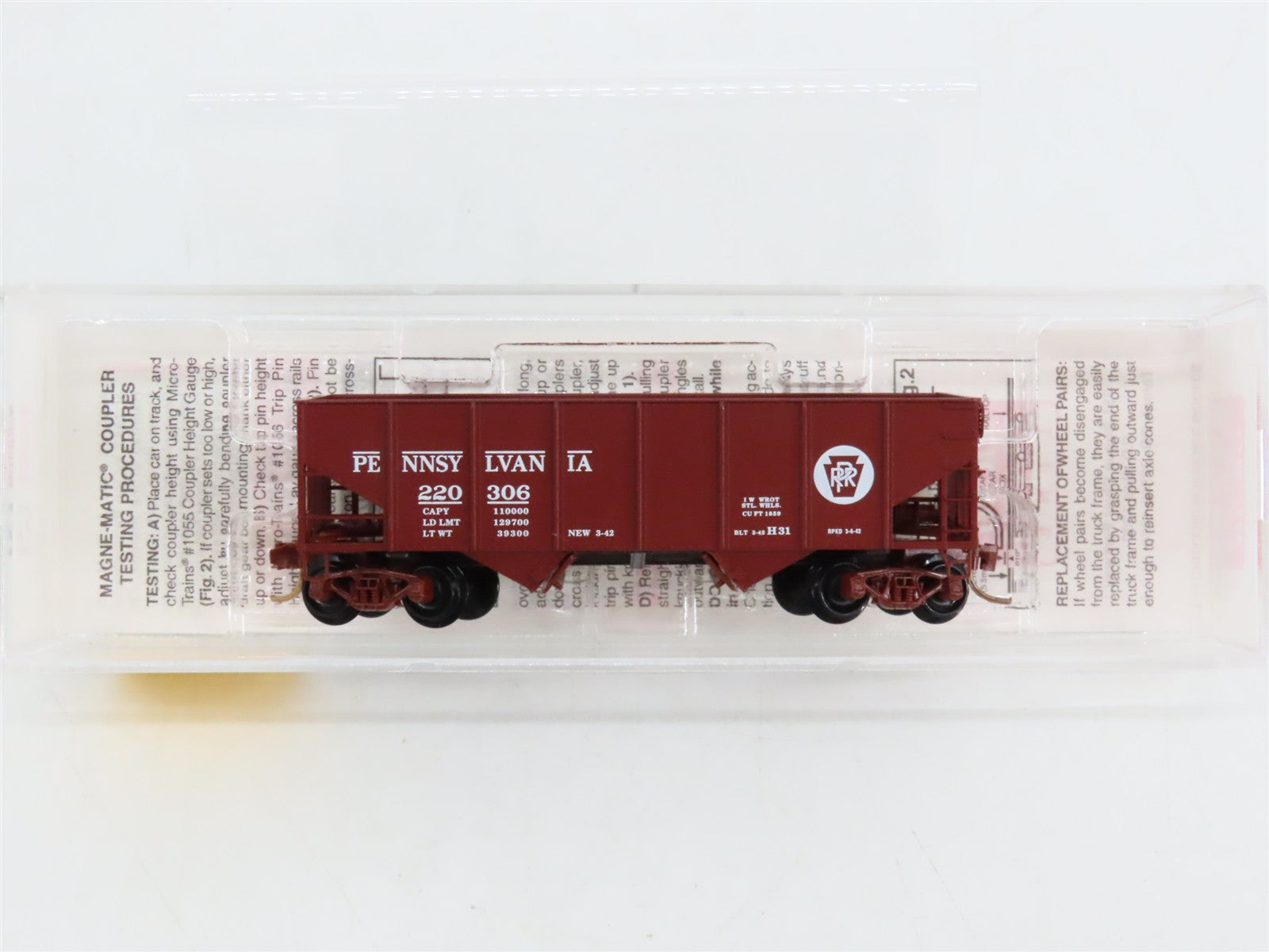 N Scale Micro-Trains MTL 56060 PRR Pennsylvania 33' 2-Bay Hopper 220306 RTR