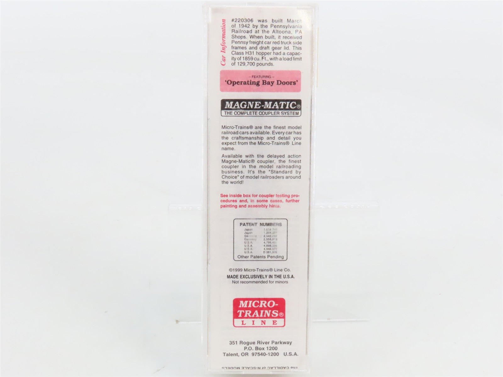 N Scale Micro-Trains MTL 56060 PRR Pennsylvania 33' 2-Bay Hopper 220306 RTR