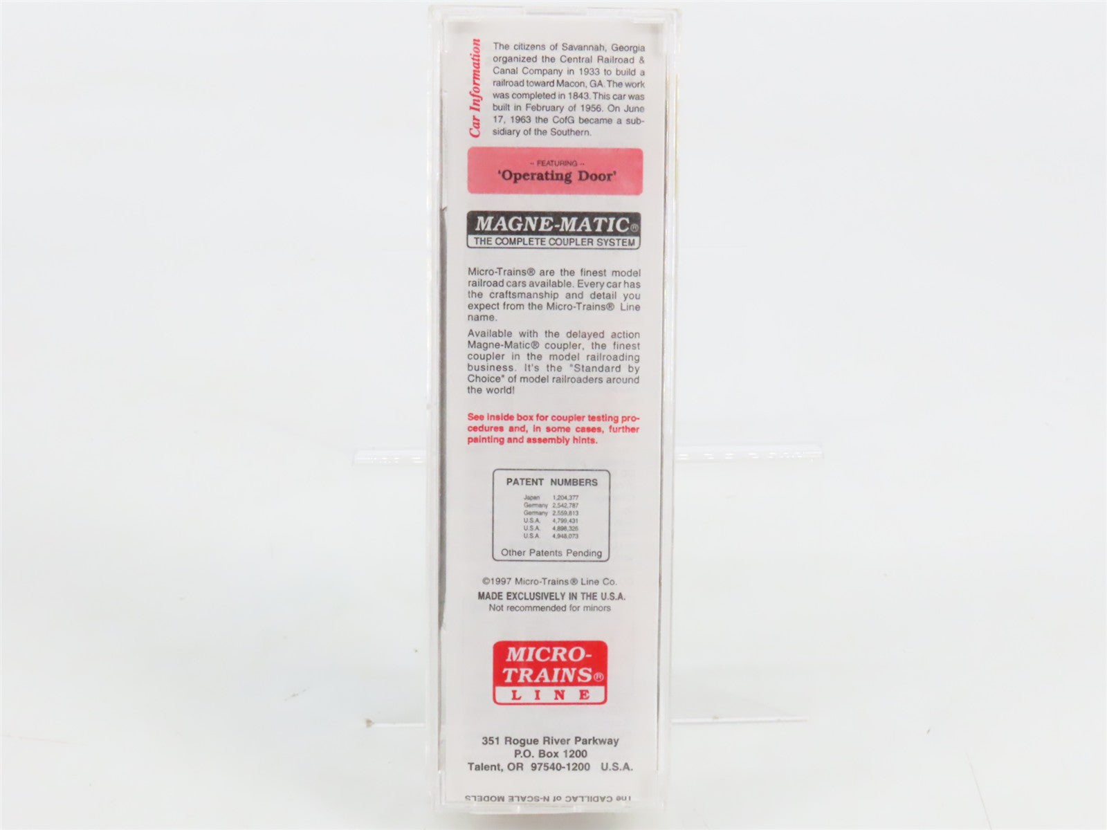 N Scale Micro-Trains MTL 31280 CG Central of Georgia 50' Box Car 1570 RTR