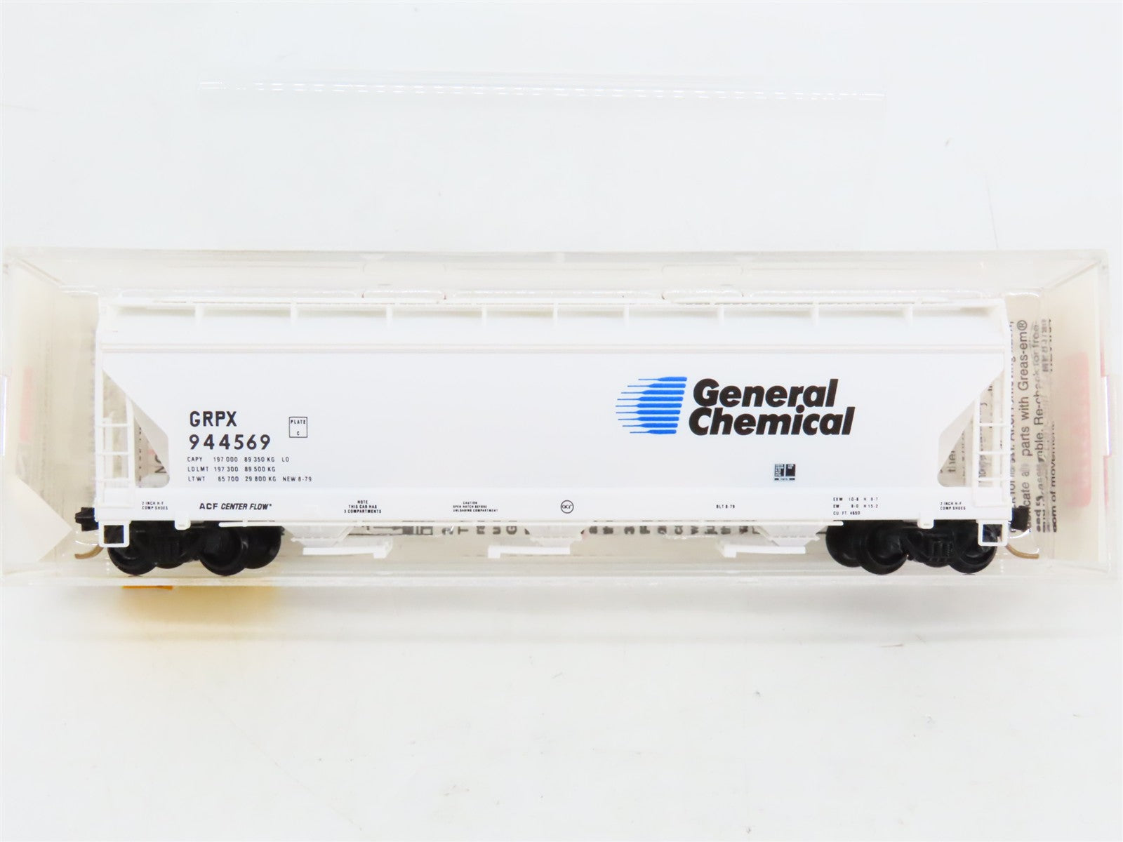 N Scale Micro-Trains MTL 94020 GRPX General Chemical 3-Bay Covered Hopper RTR