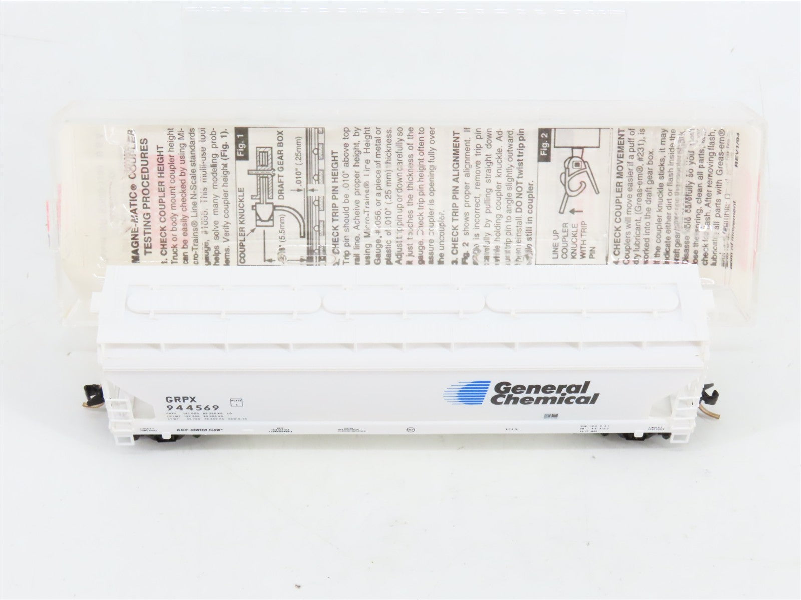 N Scale Micro-Trains MTL 94020 GRPX General Chemical 3-Bay Covered Hopper RTR