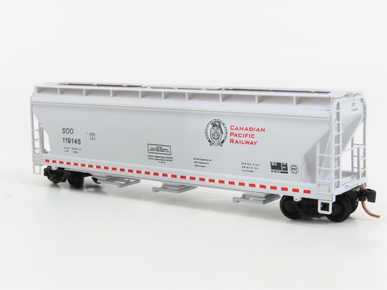 N Scale Micro-Trains MTL 94140 SOO Canadian Pacific 3-Bay Covered Hopper RTR