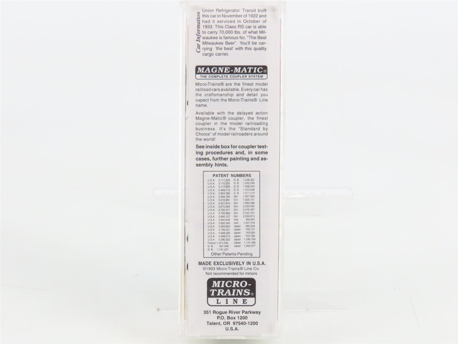 N Scale Micro-Trains MTL 49410 Union Refrigerator Transit 40' Reefer RTR