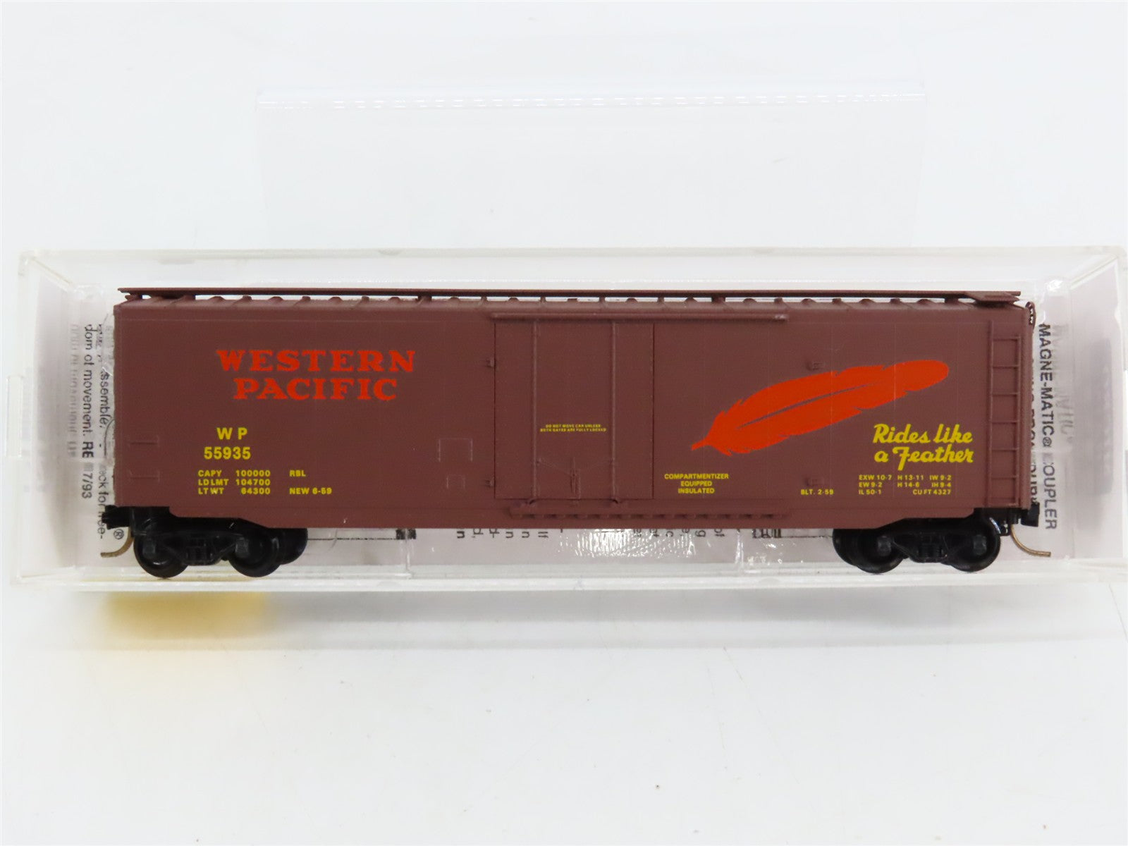 N Scale Micro-Trains MTL 32180 WP Western Pacific 50' Plug Door Box Car RTR
