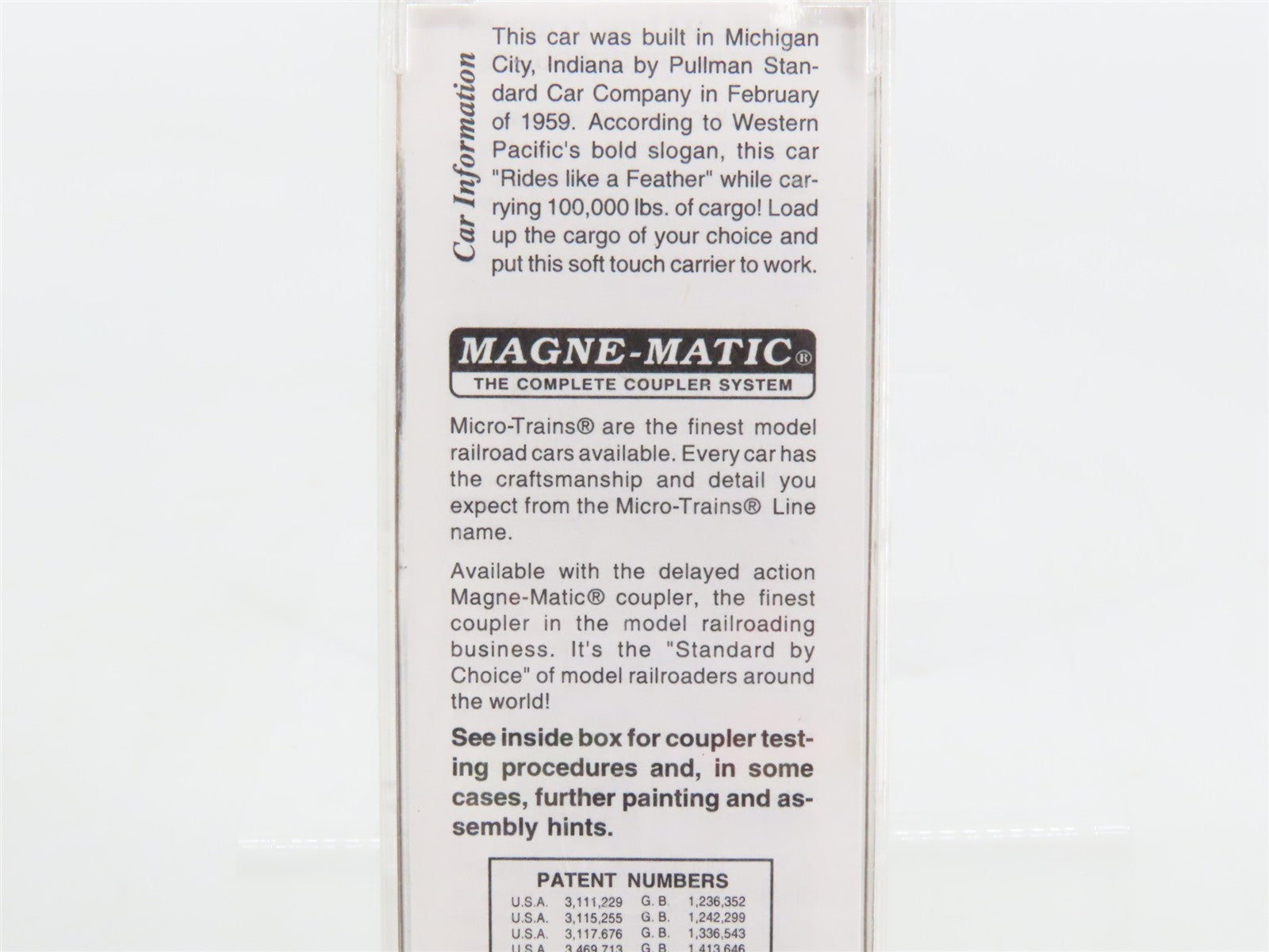 N Scale Micro-Trains MTL 32180 WP Western Pacific 50' Plug Door Box Car RTR