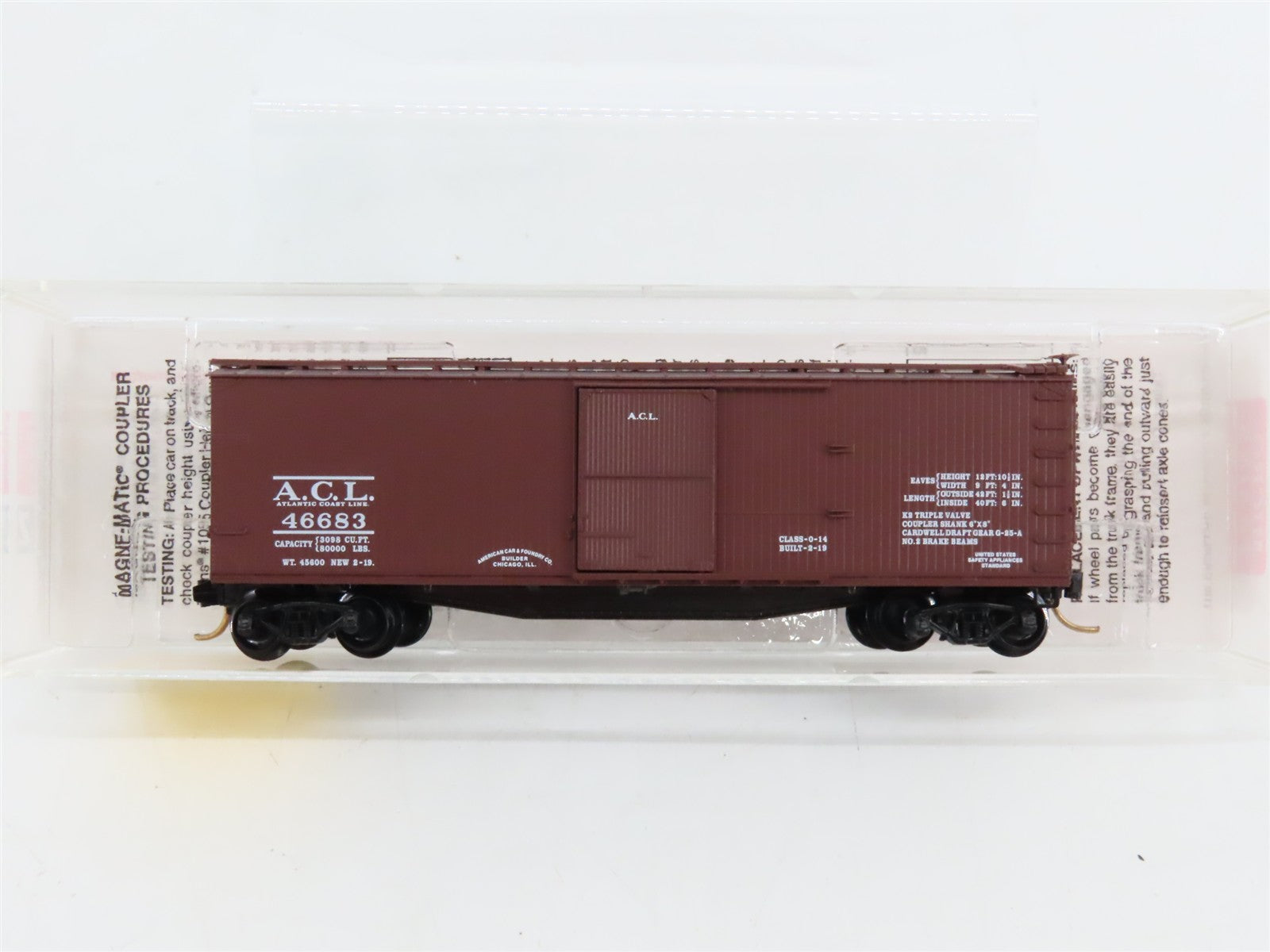 N Scale Micro-Trains MTL 39080 ACL Atlantic Coast Line 40' Box Car 46683 RTR