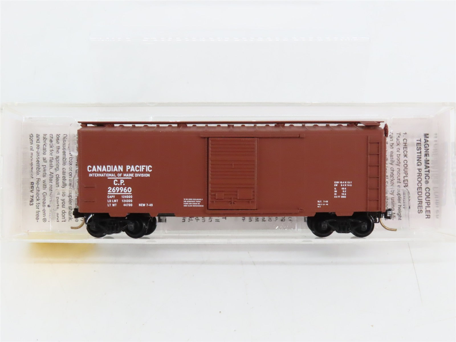 N Scale Micro-Trains MTL 20136 CP Canadian Pacific 40' Box Car 269960 RTR