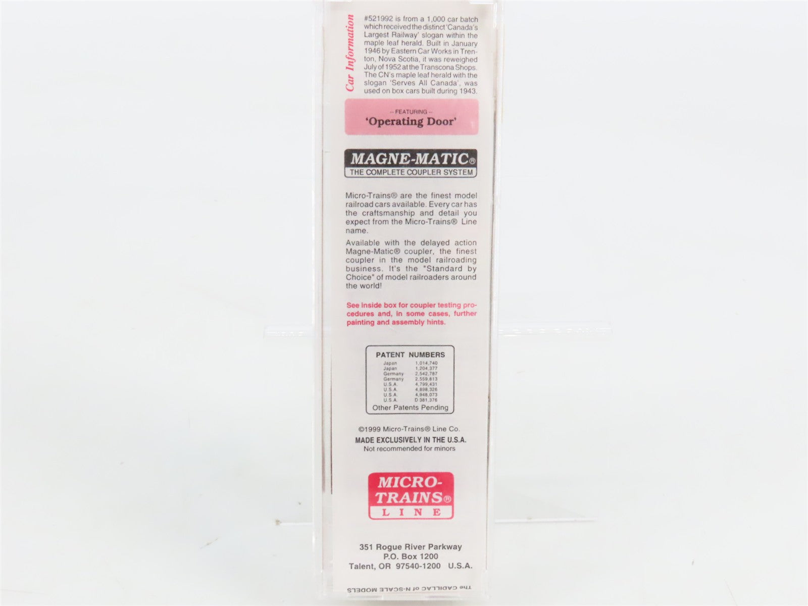 N Scale Micro-Trains MTL 20206 CN Canadian National 40' Box Car 521992 RTR