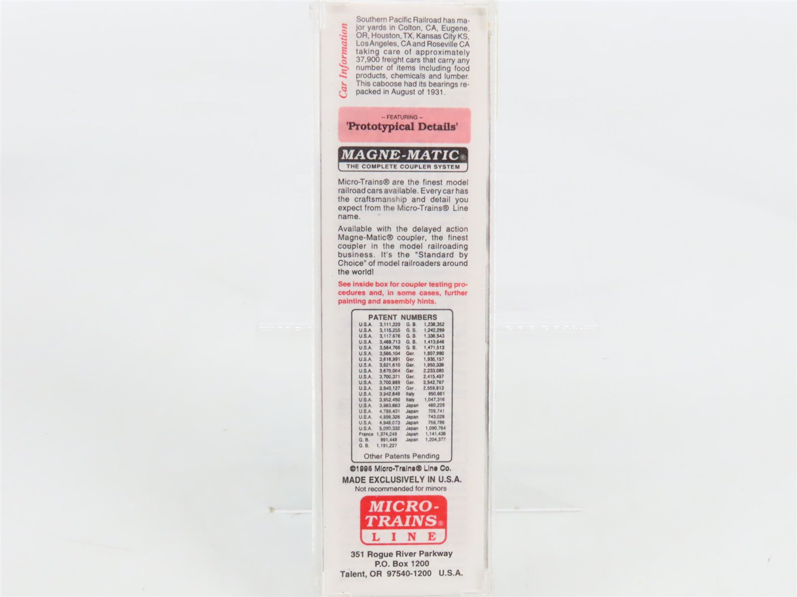 N Scale Micro-Trains MTL 51150 SP Southern Pacific 34' Wood Sheathed Caboose RTR
