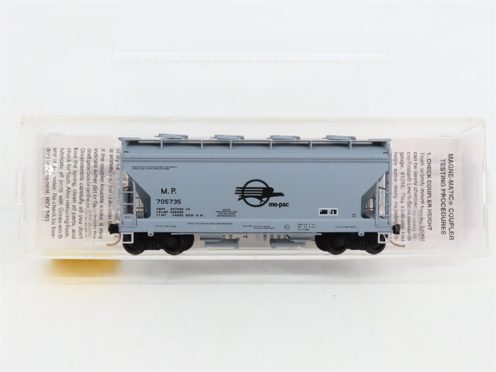 N Scale Micro-Trains MTL 92030 Missouri Pacific 2-Bay ACF Centerflow Hopper RTR