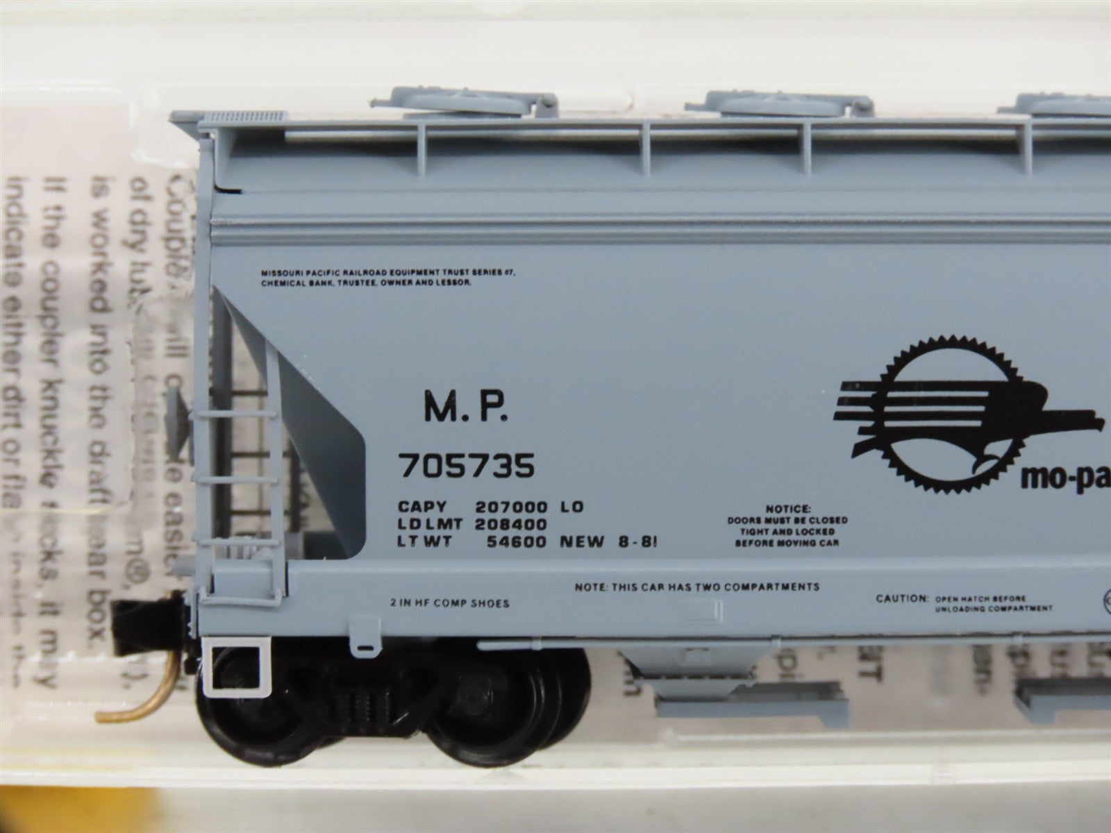 N Scale Micro-Trains MTL 92030 Missouri Pacific 2-Bay ACF Centerflow Hopper RTR