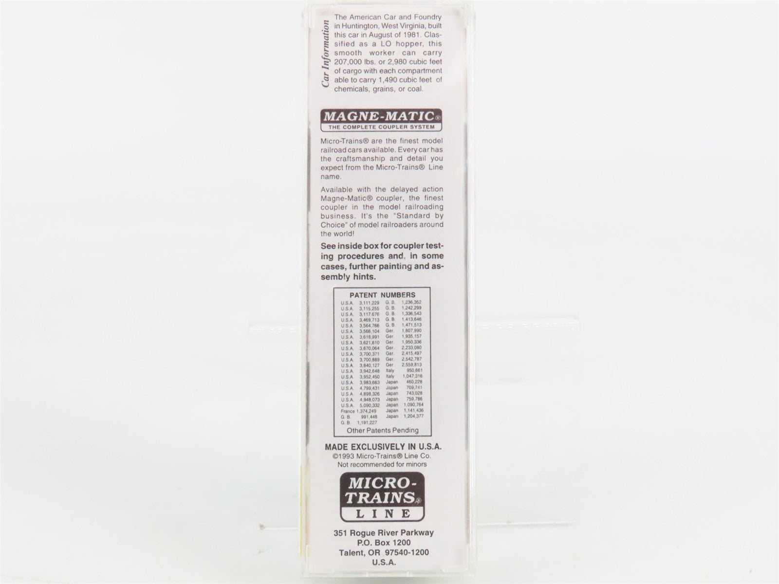 N Scale Micro-Trains MTL 92030 Missouri Pacific 2-Bay ACF Centerflow Hopper RTR