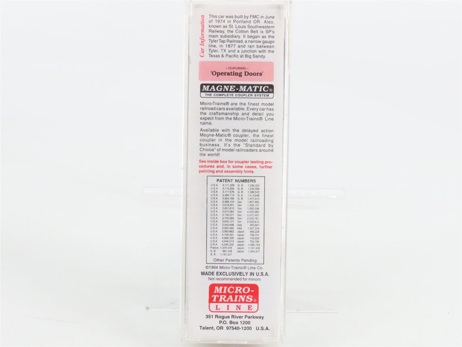 N Scale Micro-Trains MTL 30060 SSW Cotton Belt 50' Box Car 67317 RTR