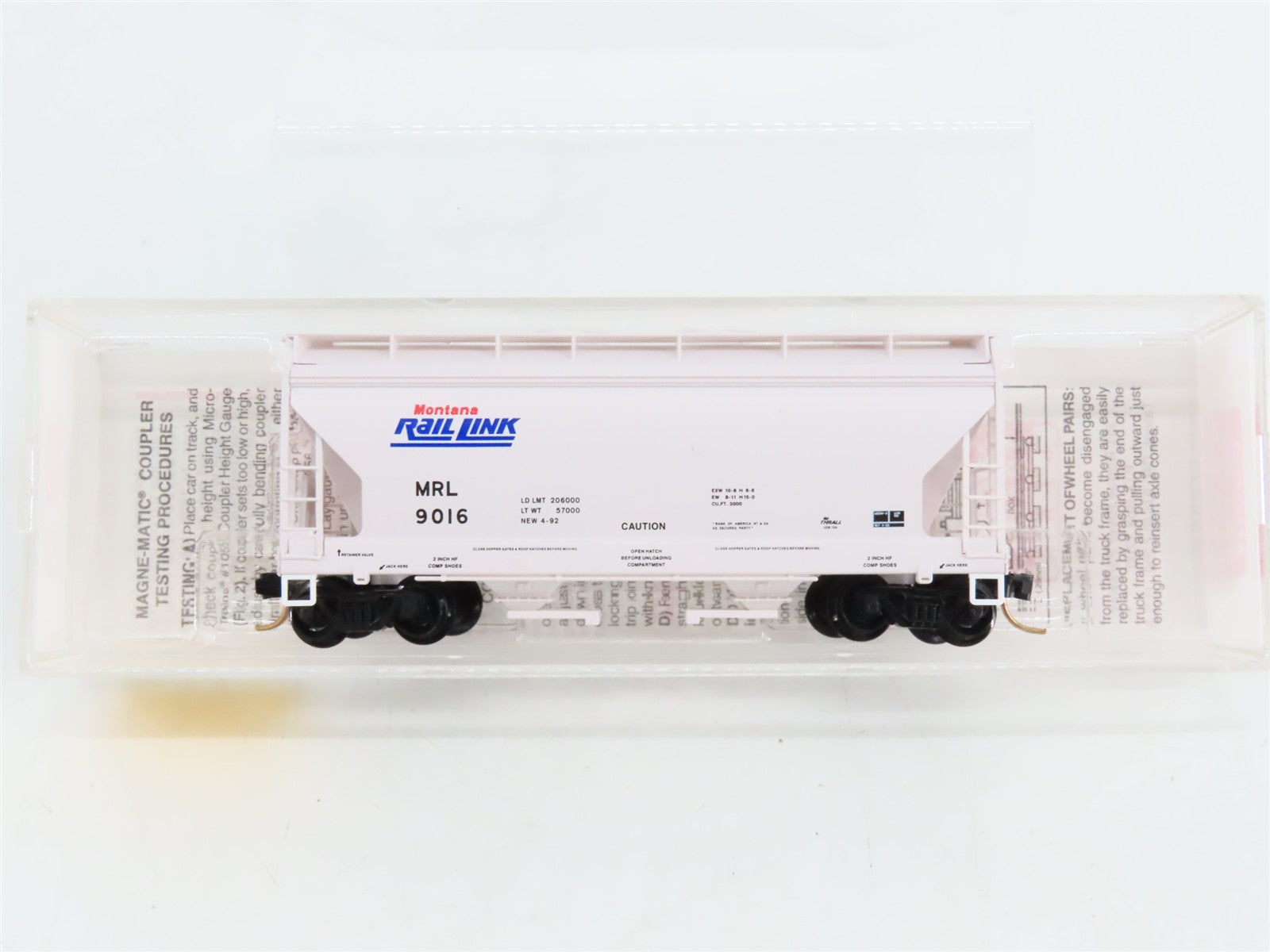 N Scale Micro-Trains MTL 92110 MRL Montana Rail Link 2-Bay Covered Hopper RTR