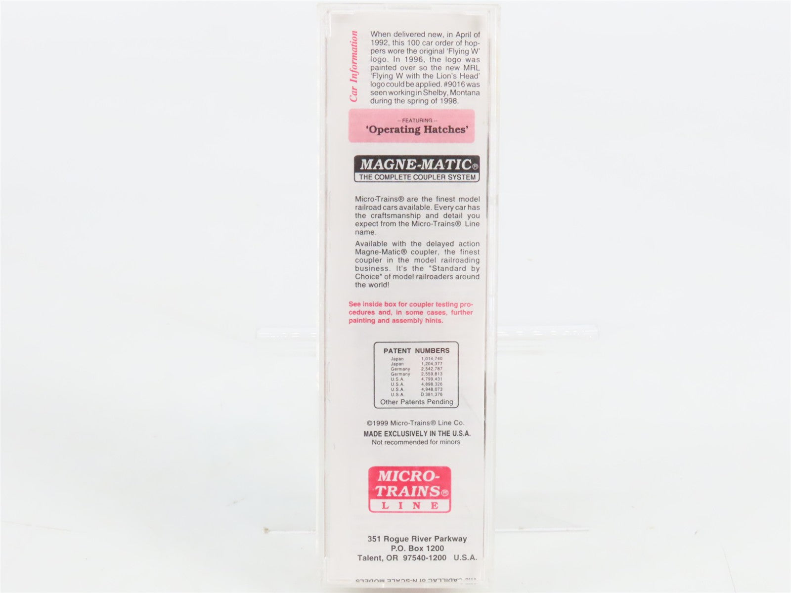 N Scale Micro-Trains MTL 92110 MRL Montana Rail Link 2-Bay Covered Hopper RTR