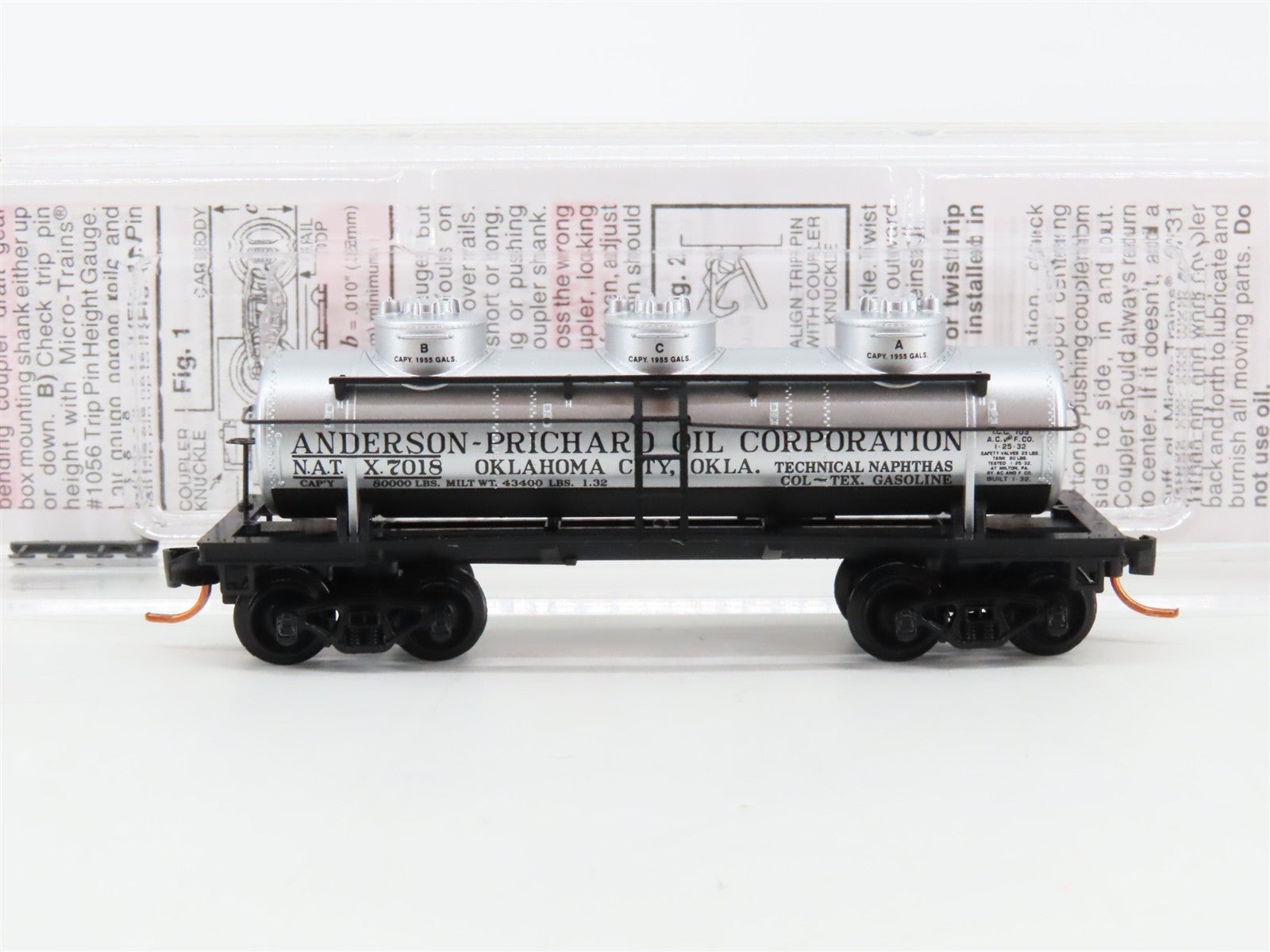 N Scale Micro-Trains MTL 06600020 NATX Anderson-Pritchard 3-Dome Tank Car 7018