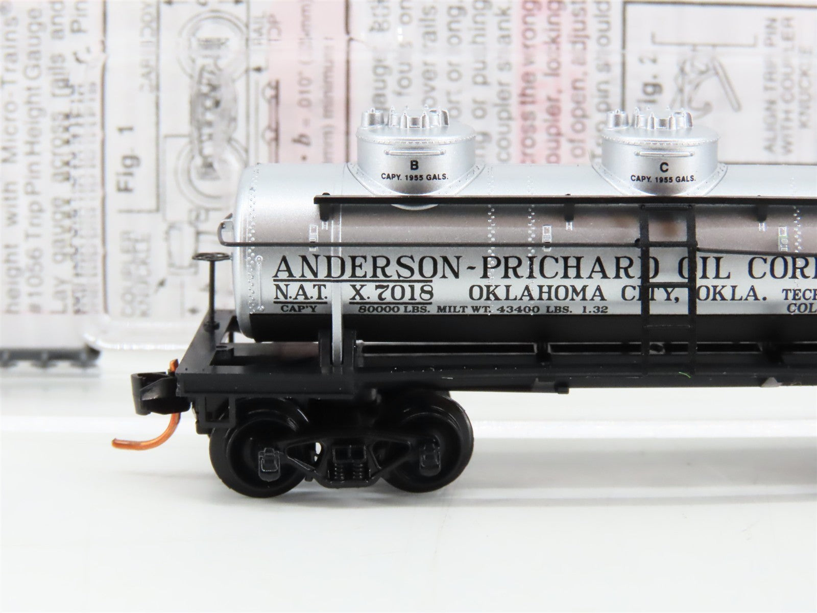 N Scale Micro-Trains MTL 06600020 NATX Anderson-Pritchard 3-Dome Tank Car 7018
