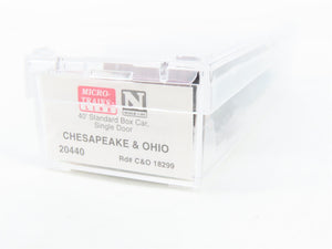N Scale Micro-Trains MTL 20440 C&O Chesapeake & Ohio 40' Box Car 18299 RTR