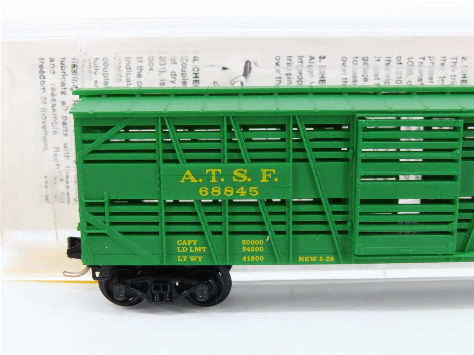 N Scale Micro-Trains MTL 35070 ATSF Santa Fe 40' Stock/Cattle Car 68845 RTR