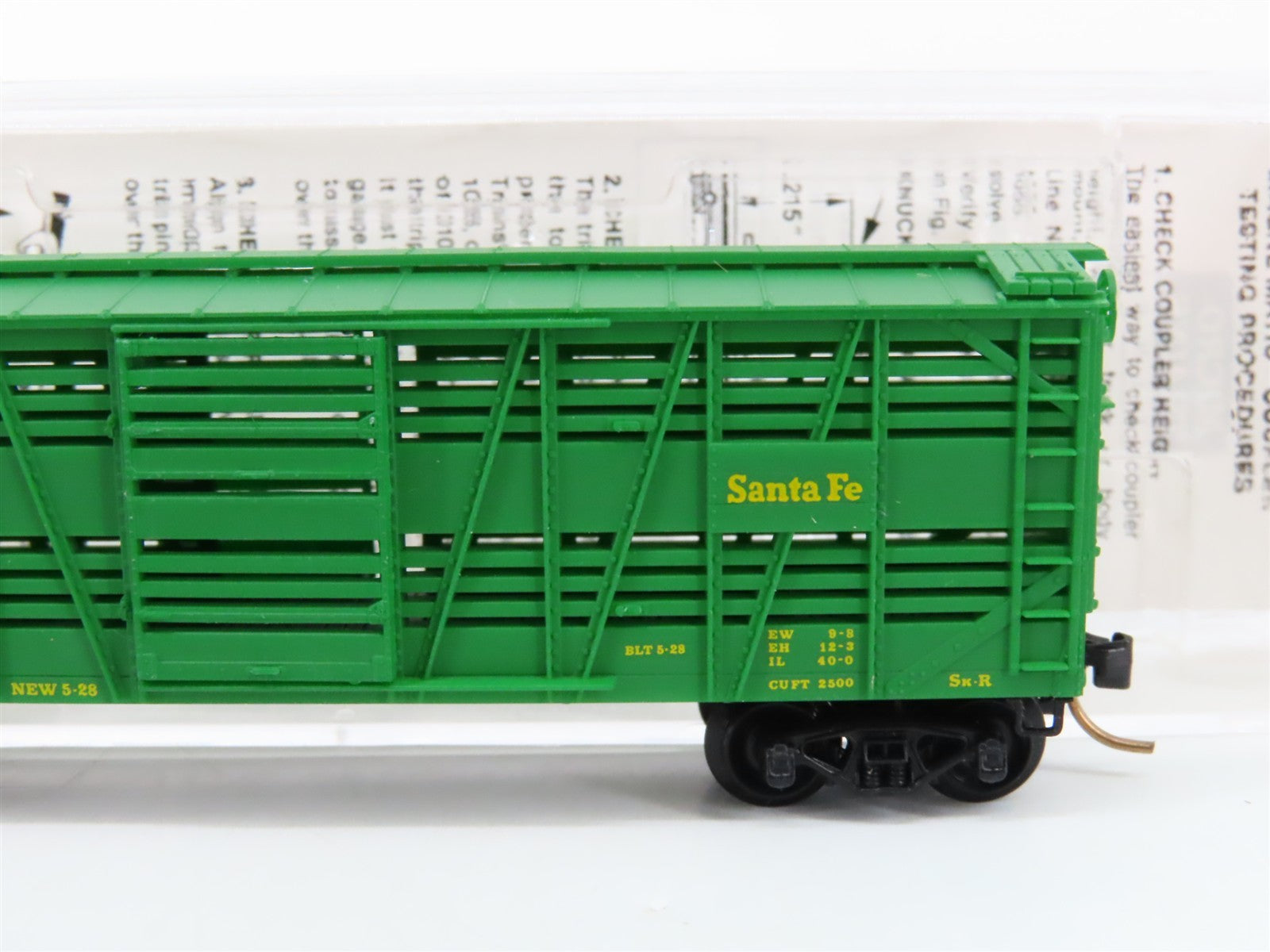 N Scale Micro-Trains MTL 35070 ATSF Santa Fe 40' Stock/Cattle Car 68845 RTR