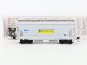 N Scale Micro-Trains MTL 92180 BCAX Blue Circle Cement 2-Bay Covered Hopper #7