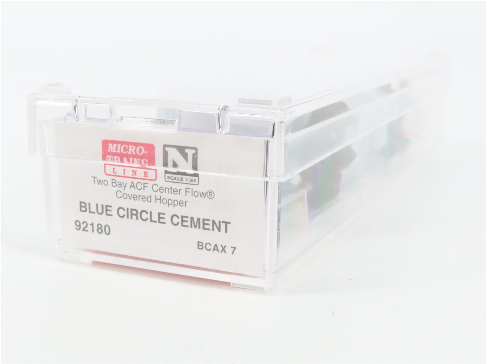 N Scale Micro-Trains MTL 92180 BCAX Blue Circle Cement 2-Bay Covered Hopper #7