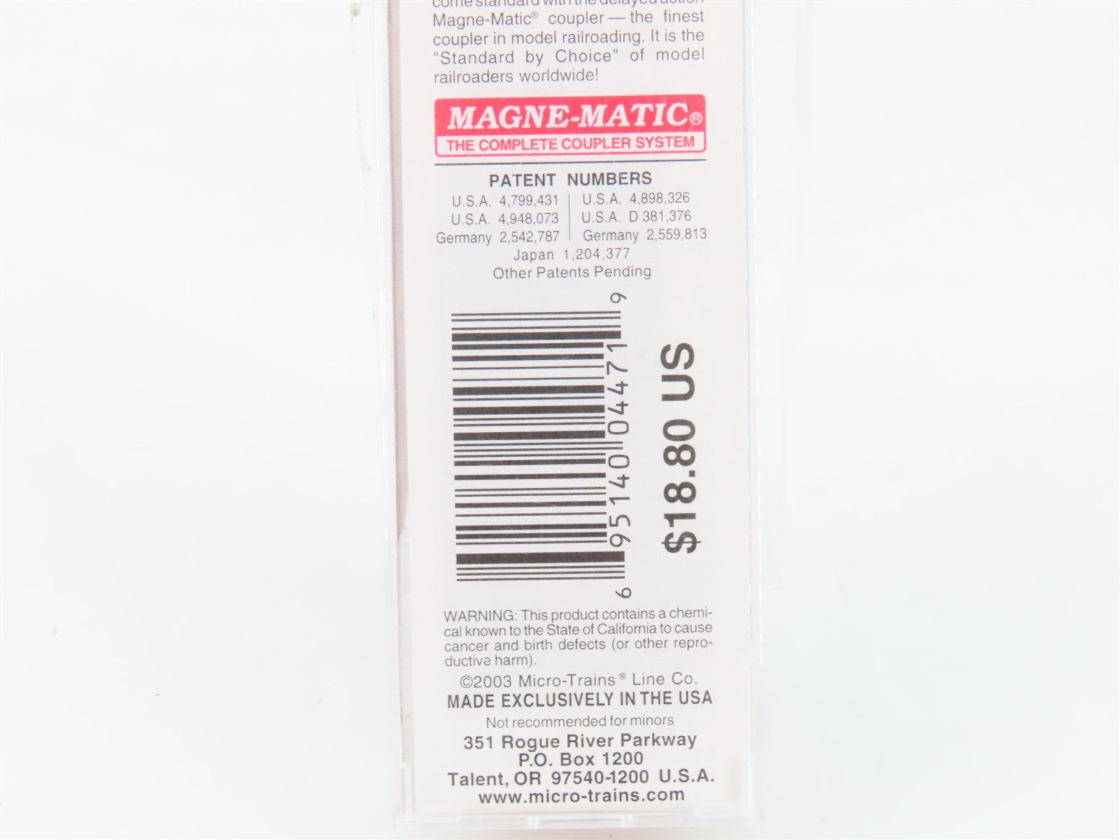 N Scale Micro-Trains MTL 25650 CNA Canadian National 50' Box Car 419587 RTR