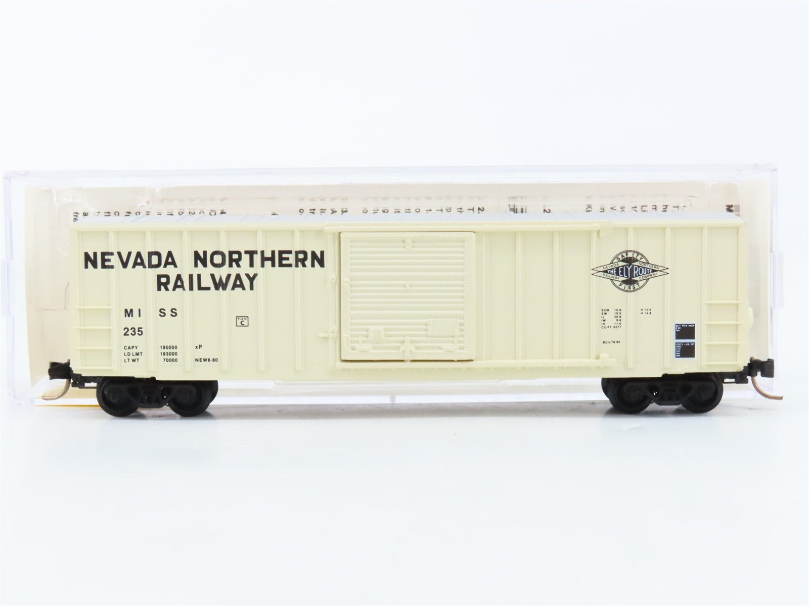 N Scale Micro-Trains MTL 25510 MISS Nevada Northern Ely Route 50' Boxcar 235 RTR