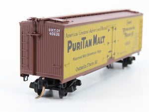 N Scale Micro-Trains MTL 49350 URTC PuriTan Malt 40' Wood Reefer 40636 RTR