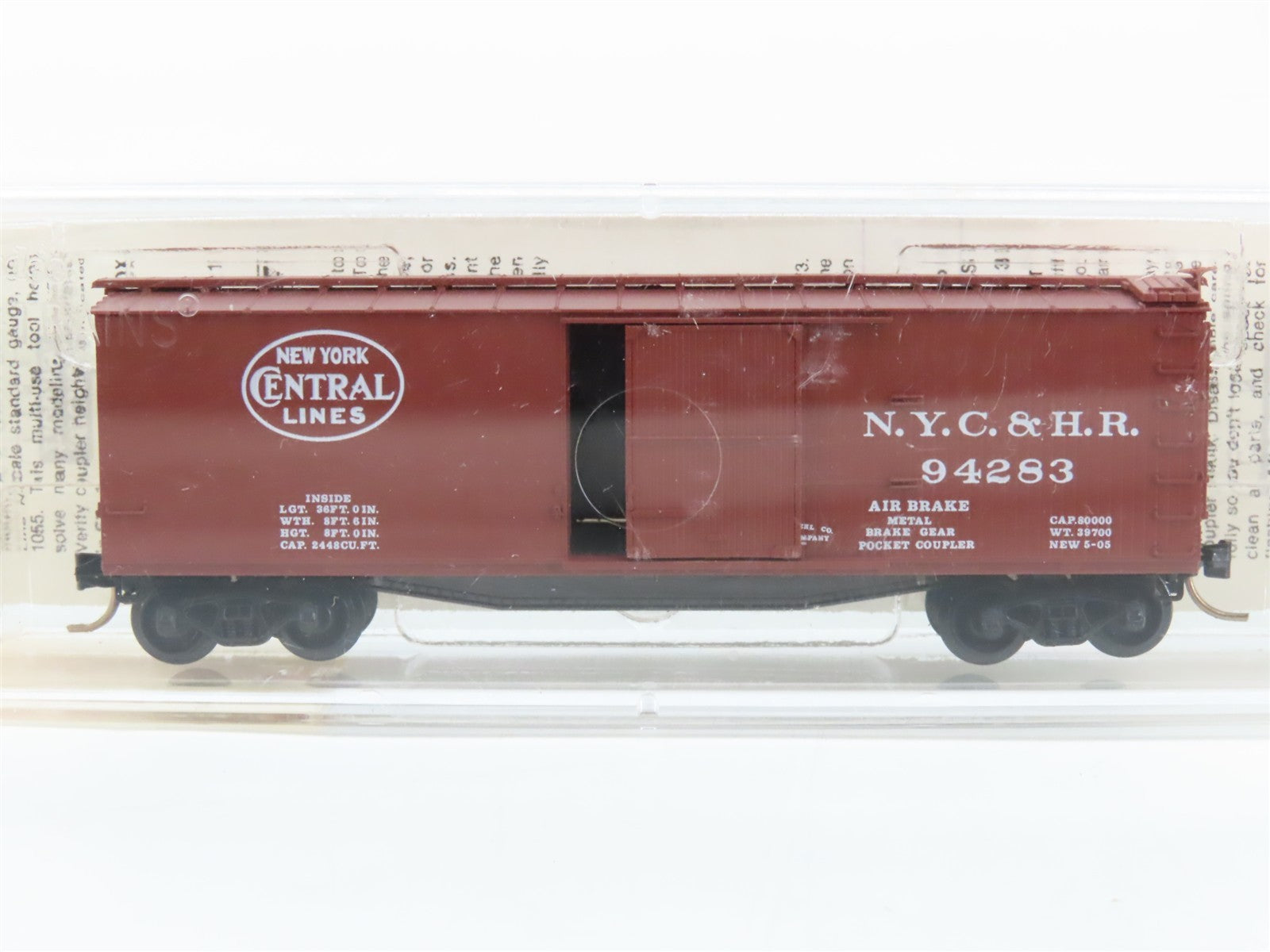 N Micro-Trains MTL 39110 NYC&HR New York Central Lines 40' Box Car 94283 RTR