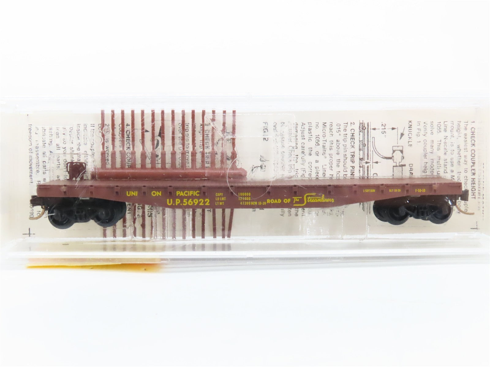 N Scale Micro-Trains MTL 45050 UP Union Pacific 50' Flat Car 56922 RTR